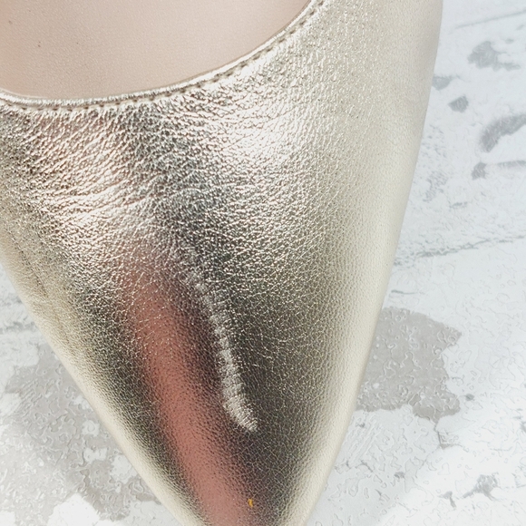 NEW Naturalizer 27 Edit Abilyn Wide Gold Leather Pointed Toe Heels H579 - Picture 15 of 16